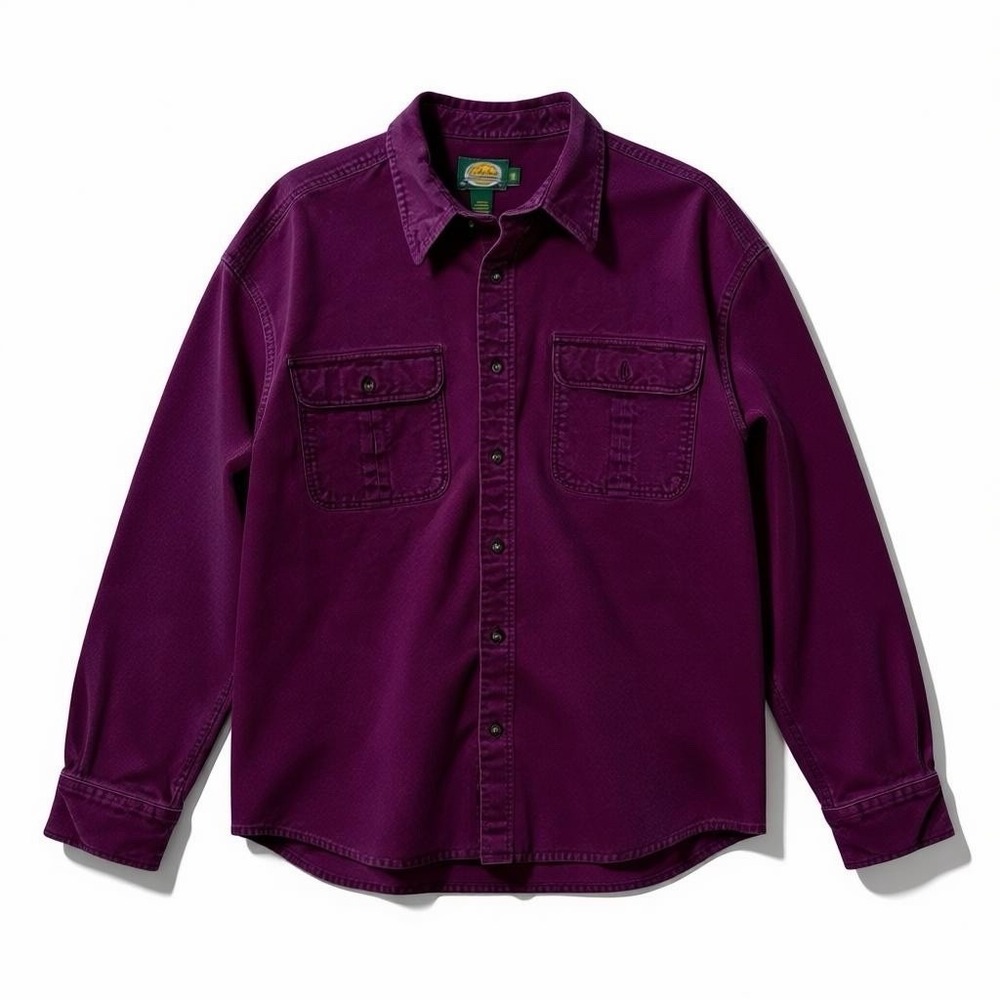 Cabelas Shirt Mens 2XL‎ Maroon Chamois Pocket Button Up Long Sleeve Heavyweight